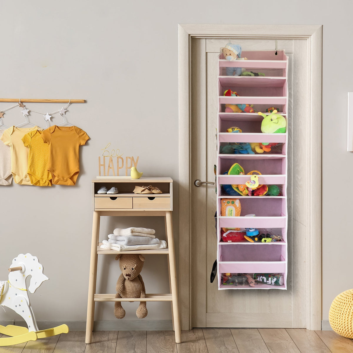 Over the Door Organizer with Pockets for Bedroom, Bathroom, Nursery & Closet Storage