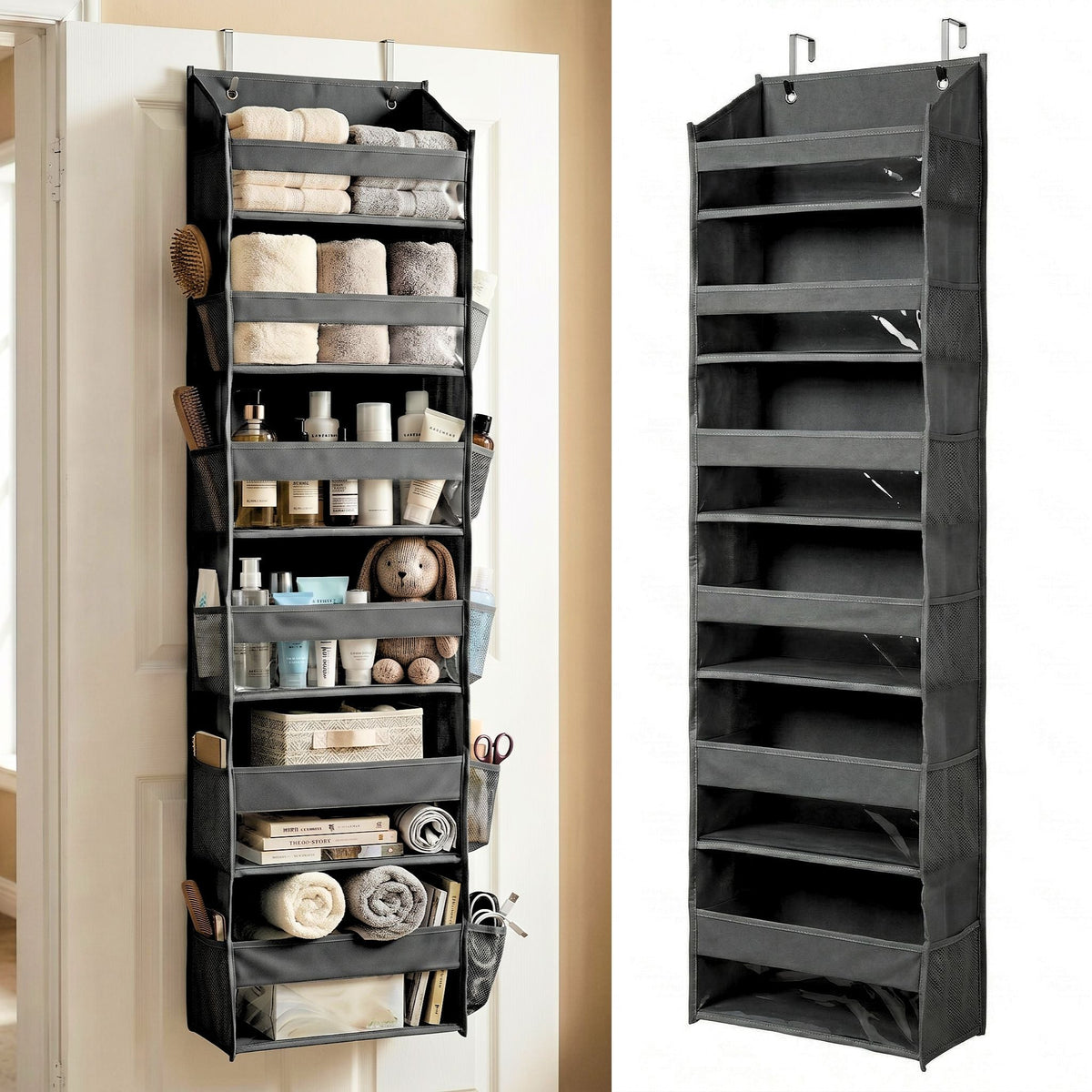 Over the Door Organizer with Pockets for Bedroom, Bathroom, Nursery & Closet Storage