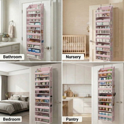 Over the Door Organizer with Pockets for Bedroom, Bathroom, Nursery & Closet Storage
