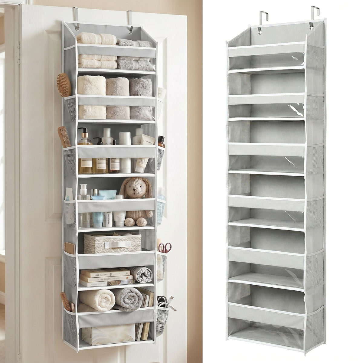 Over the Door Organizer with Pockets for Bedroom, Bathroom, Nursery & Closet Storage
