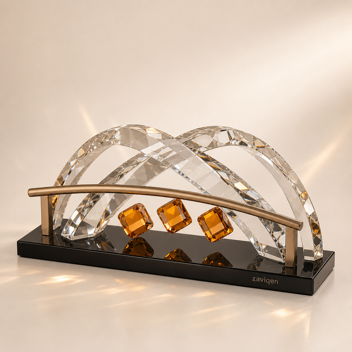 Aurora Bridge Crystal Sculpture by zaviqen