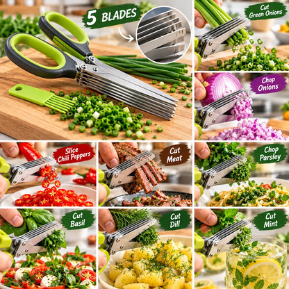 5-Blade Herb Scissors – Cut Fresh Herbs in Seconds