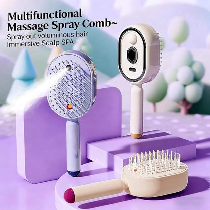 4-in-1 Electric Mist Hair Brush – Smooth Frizz, Detangle & Refresh Hair