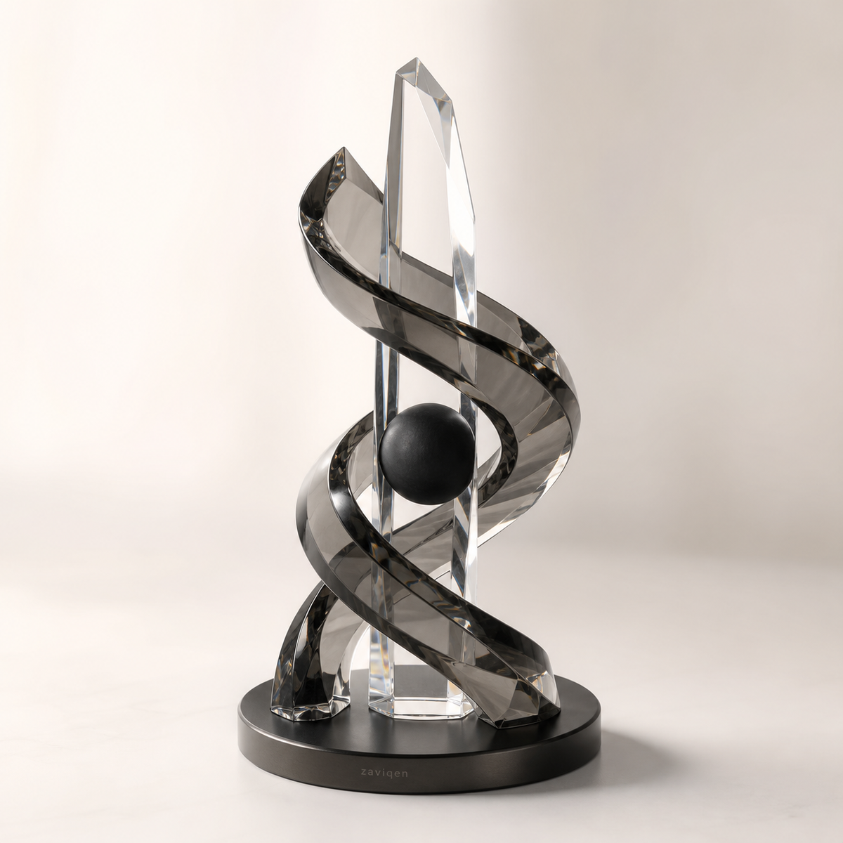 Smoke Ribbon Crystal Sculpture by zaviqen